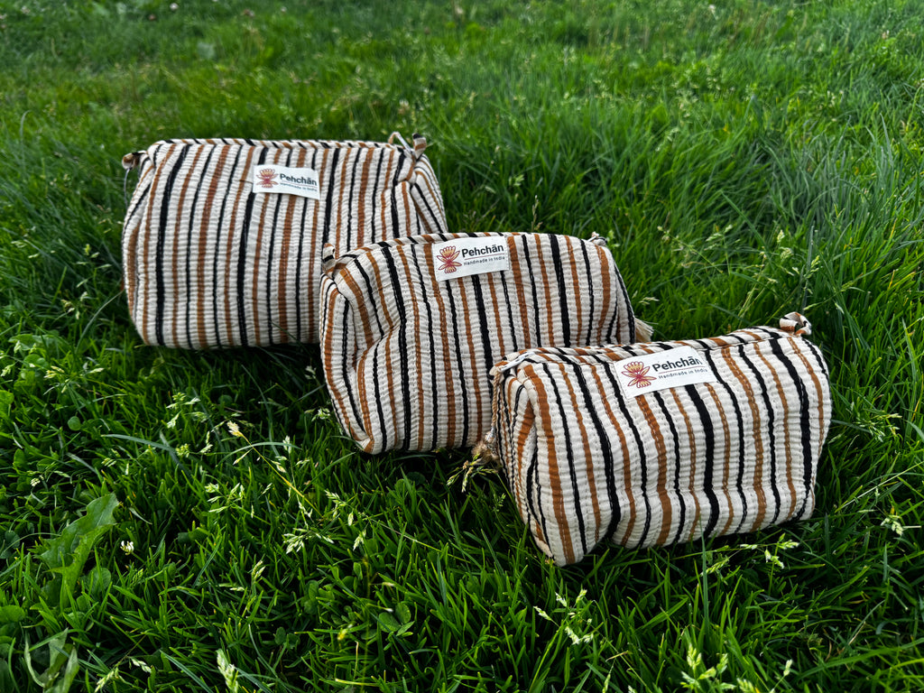 Stripes Cosmetic Pouch Set