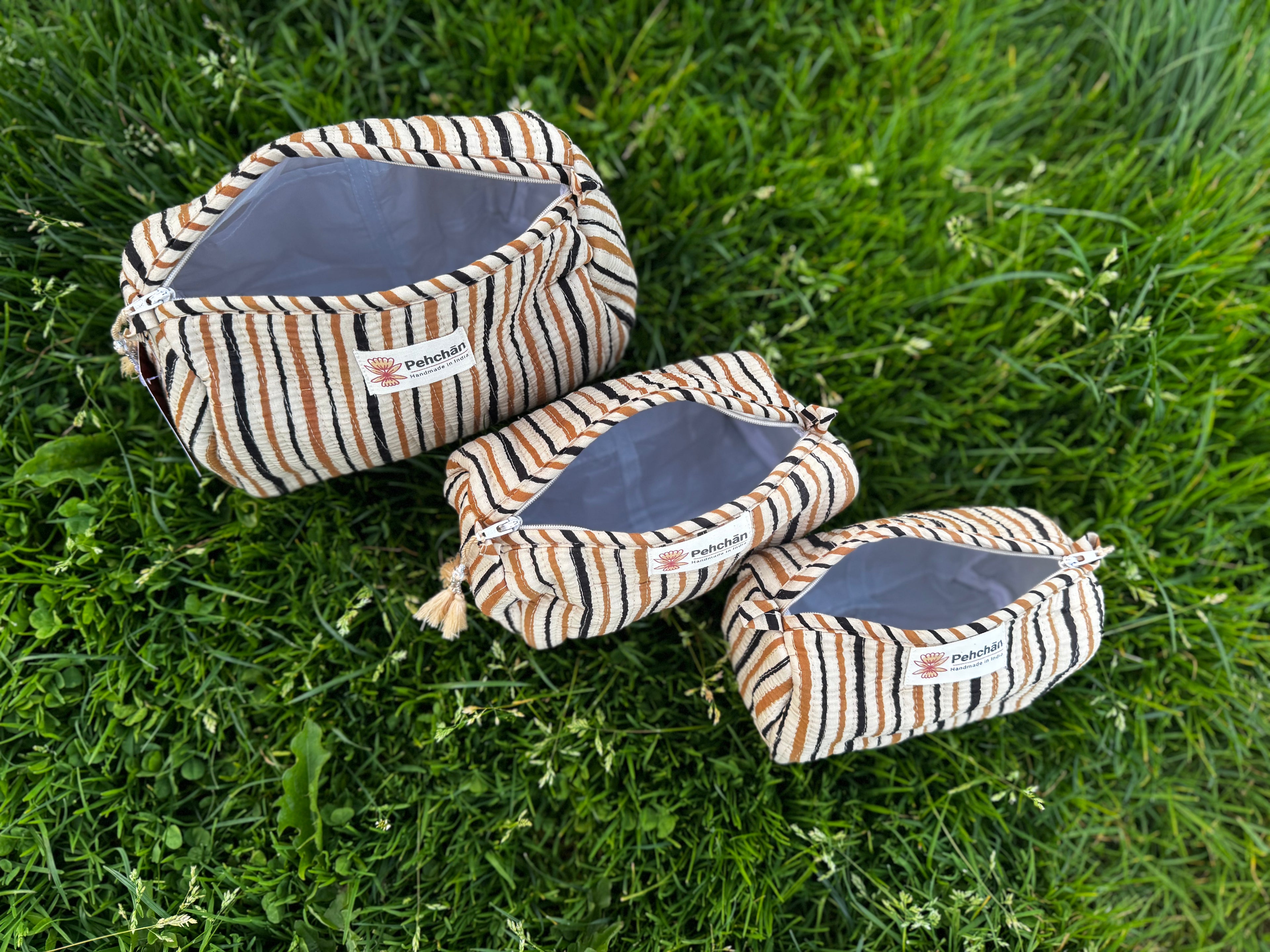 Stripes Cosmetic Pouch Set