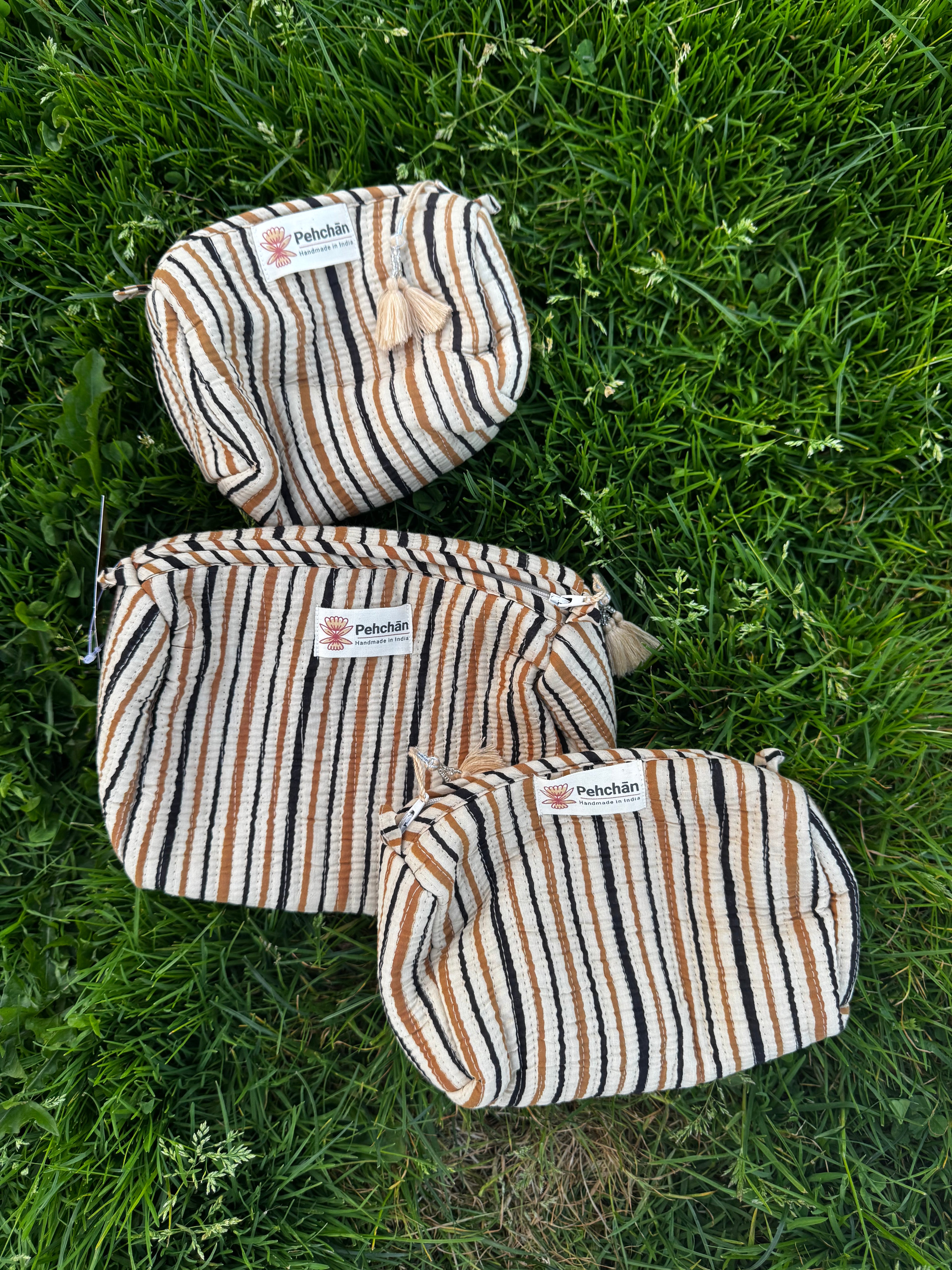 Stripes Cosmetic Pouch Set