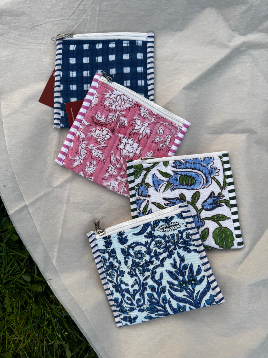 Blue Floral Coin Pouch