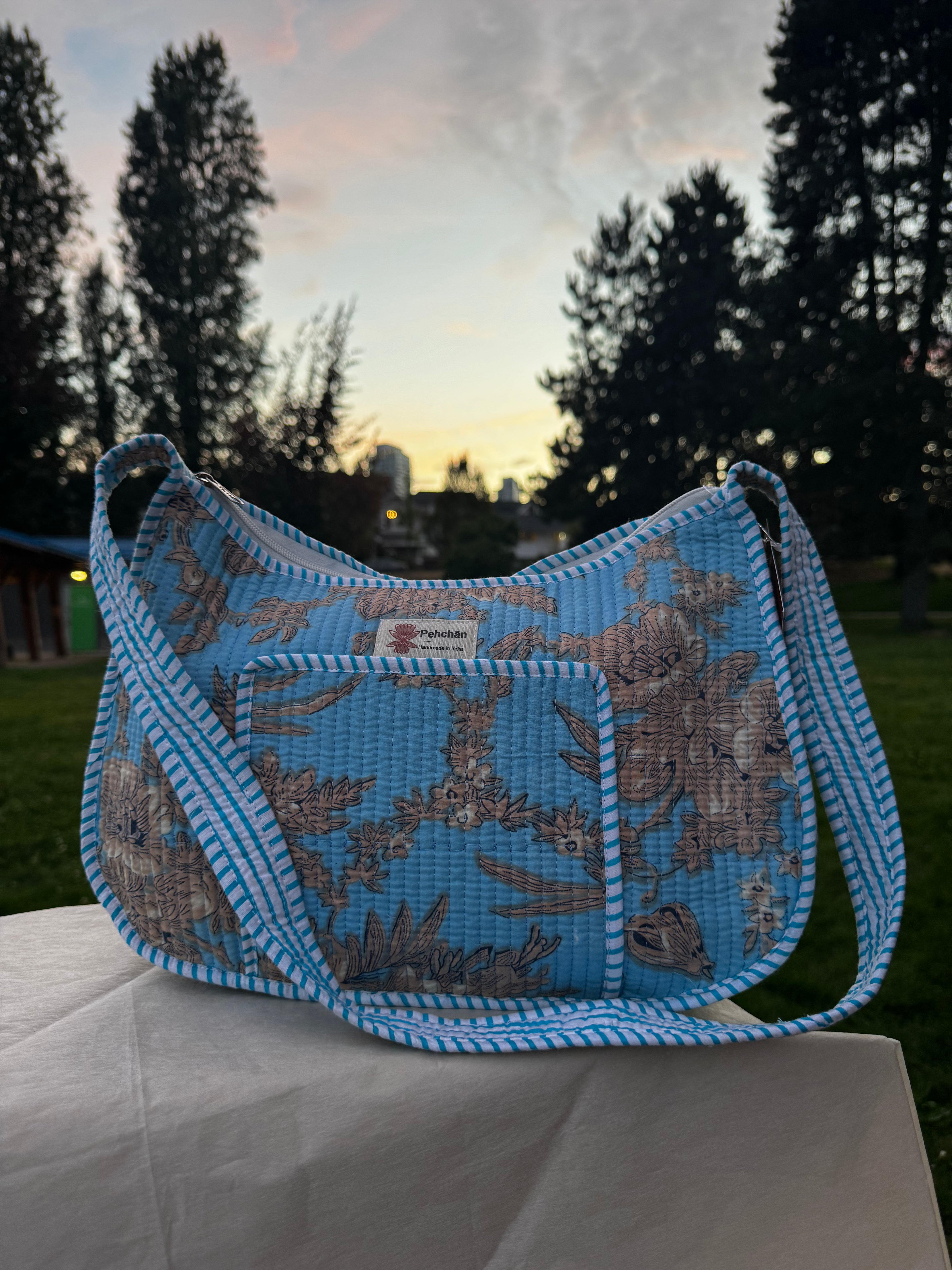 Blue Garden Shoulder Bag