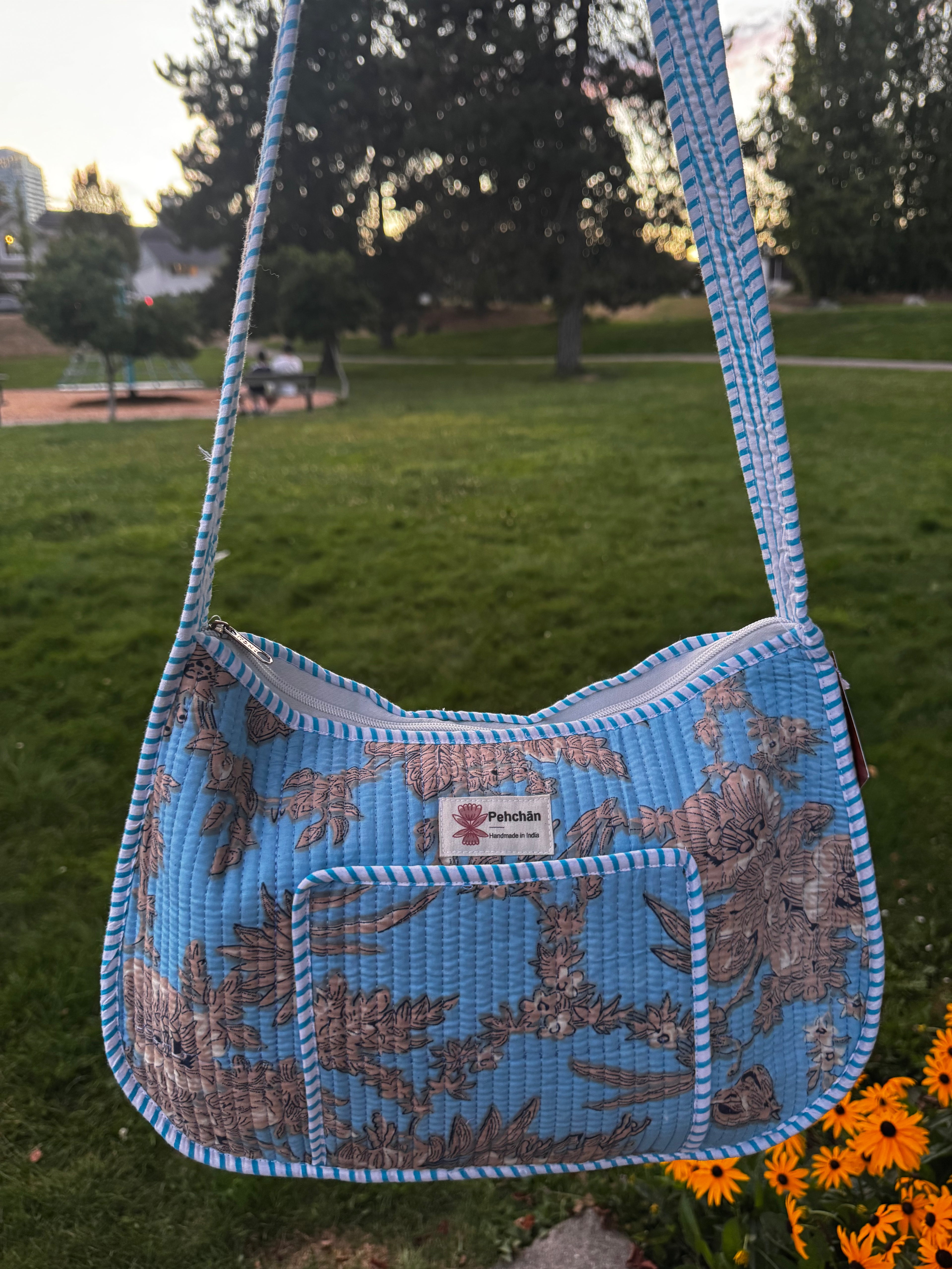 Blue Garden Shoulder Bag