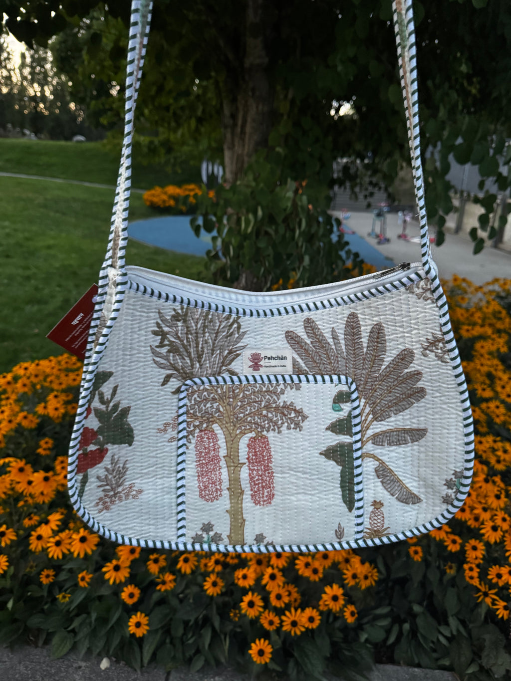 Beige Forest Shoulder Bag