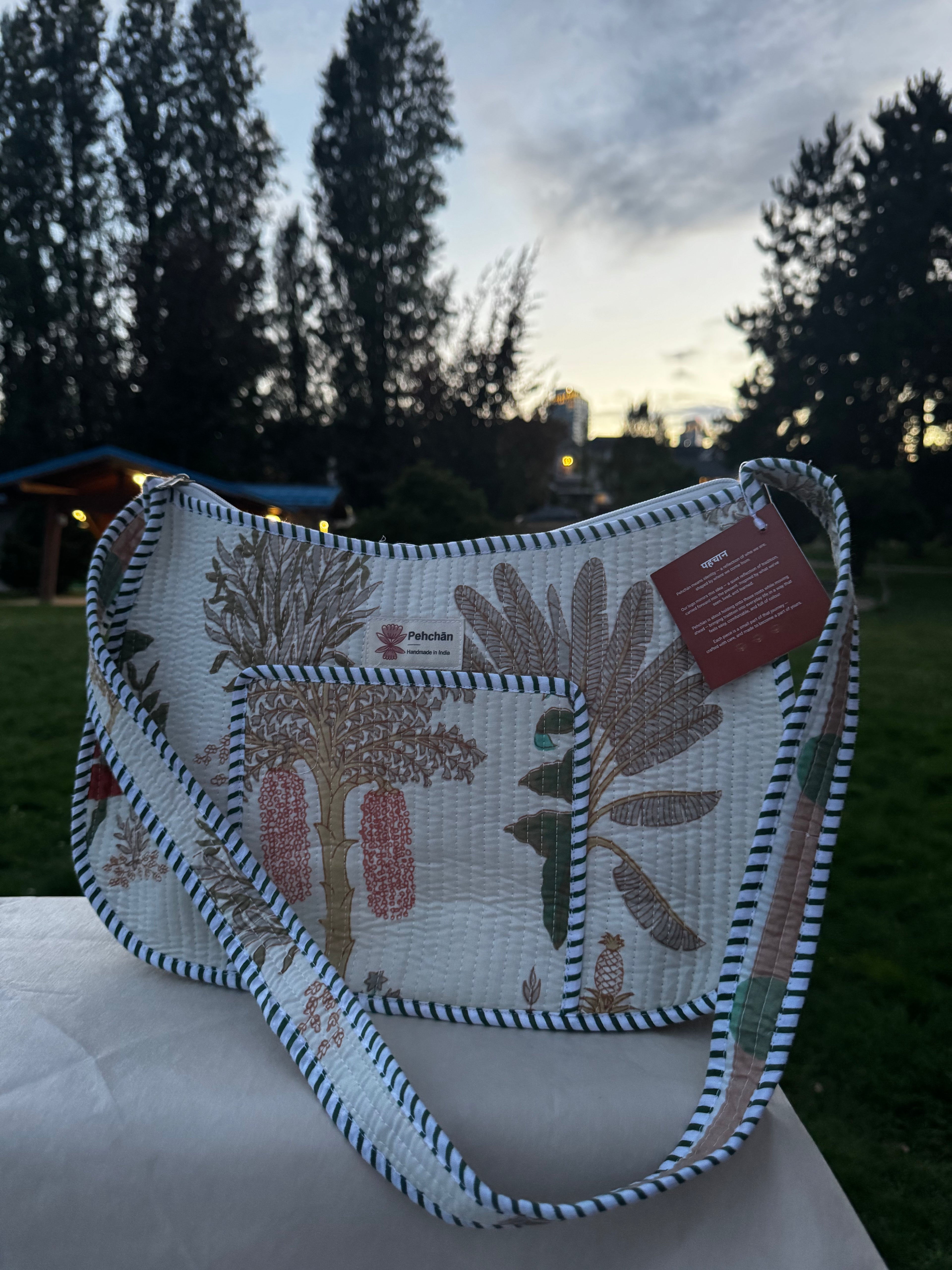 Beige Forest Shoulder Bag