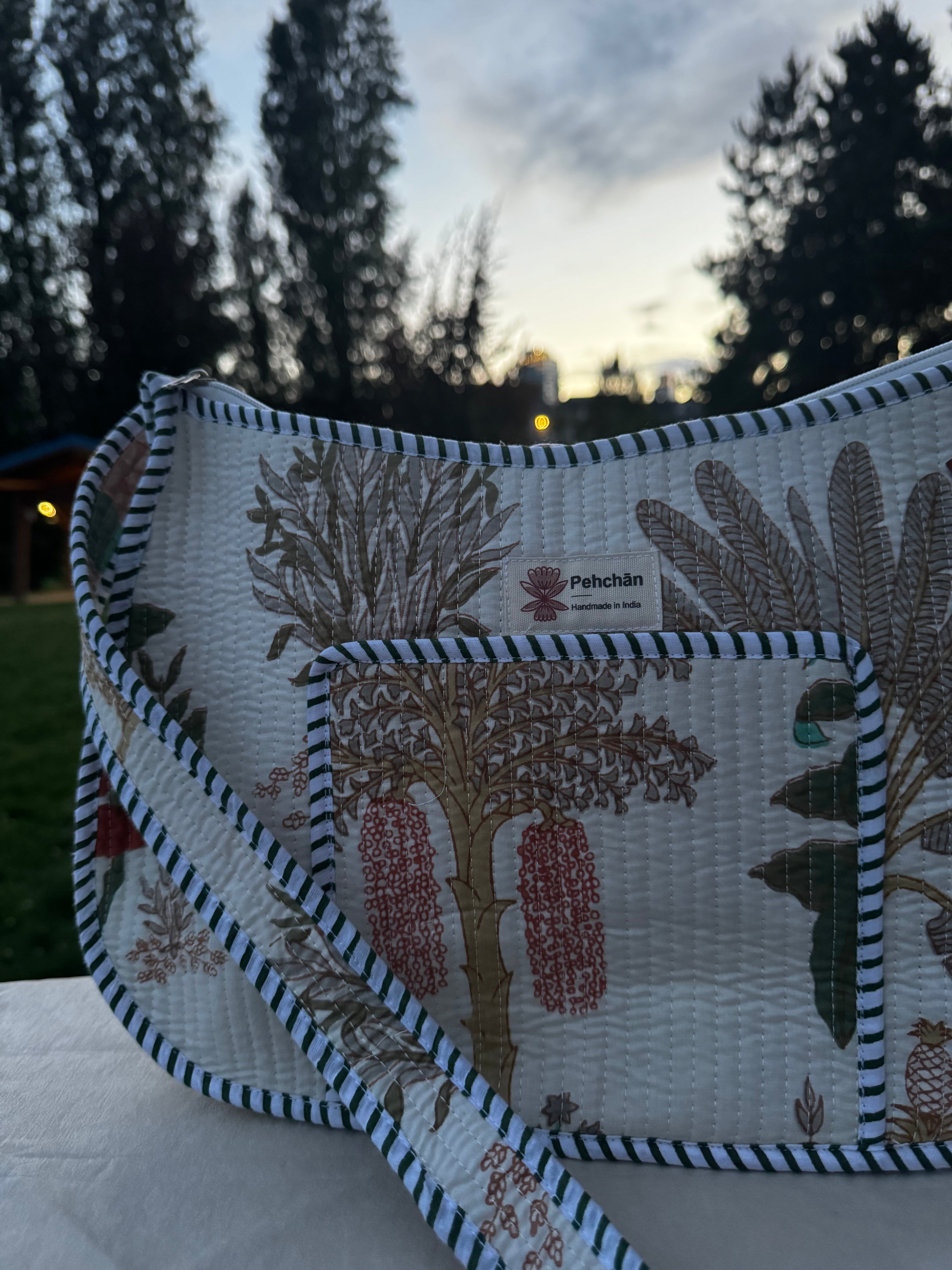 Beige Forest Shoulder Bag