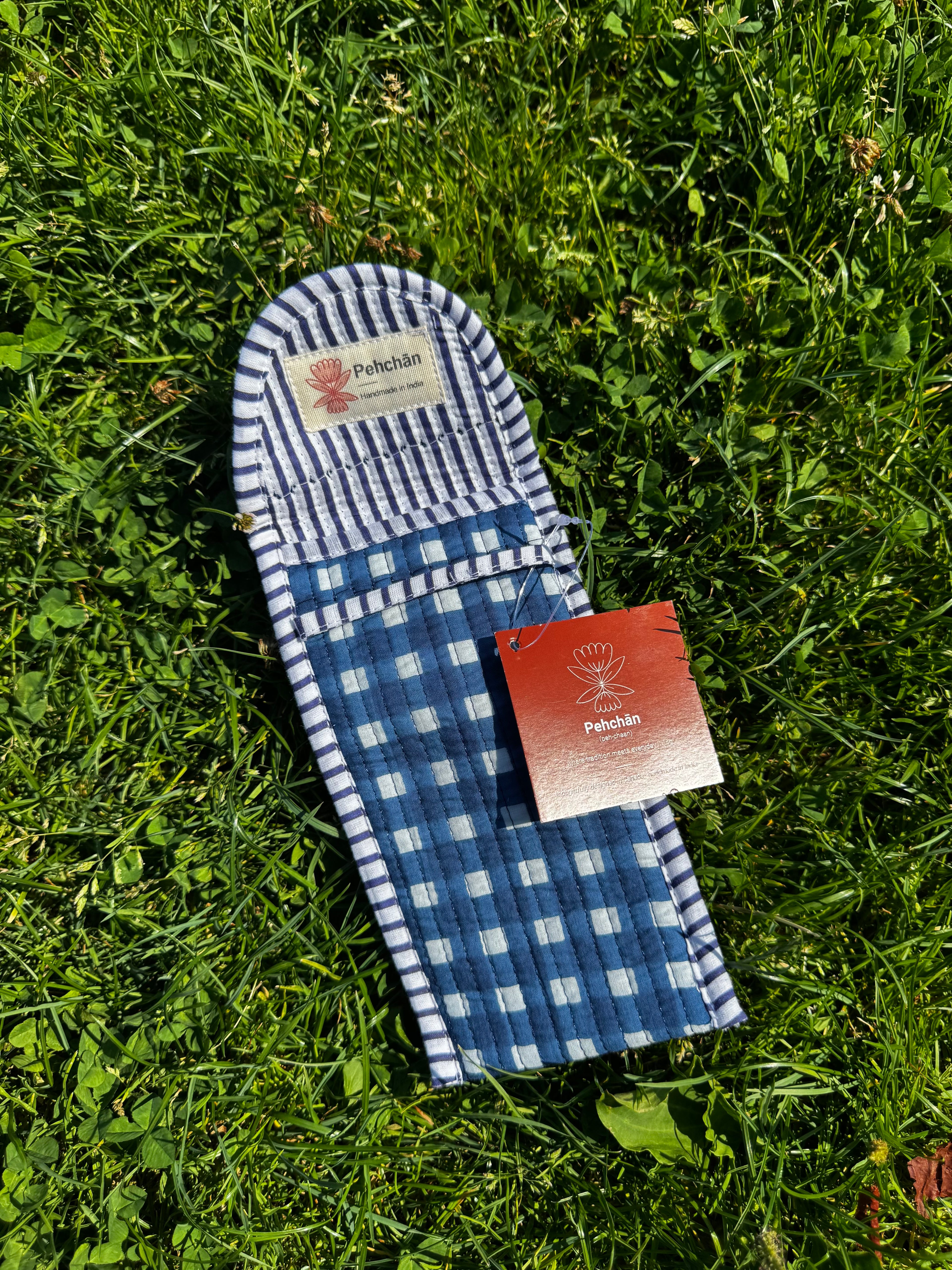 Blue Gingham Multi-use sleeve