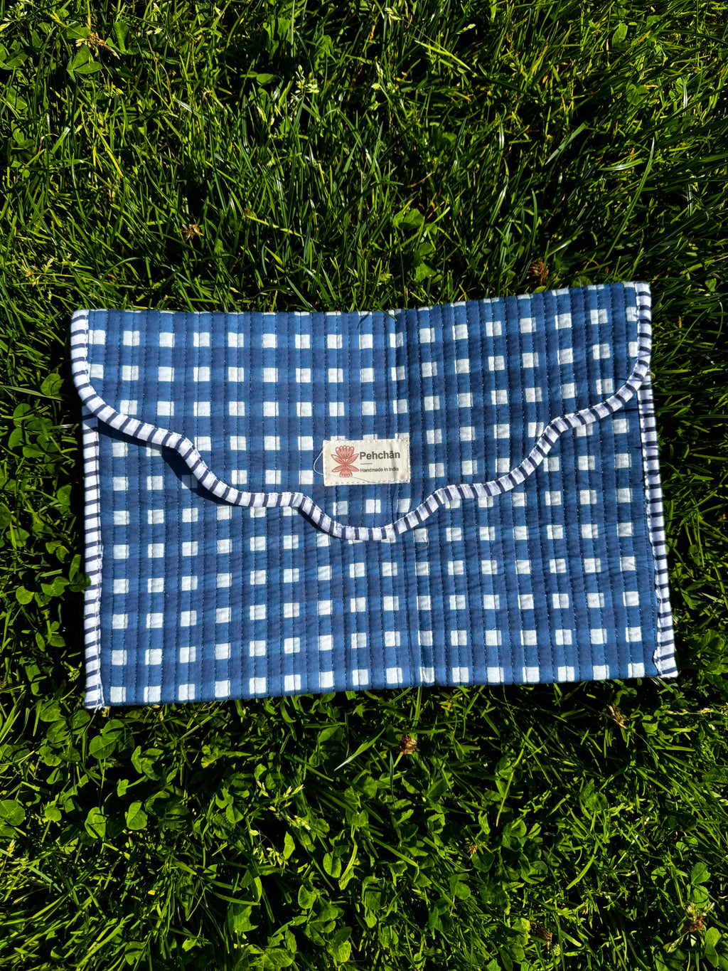 Blue Gingham iPad Sleeve