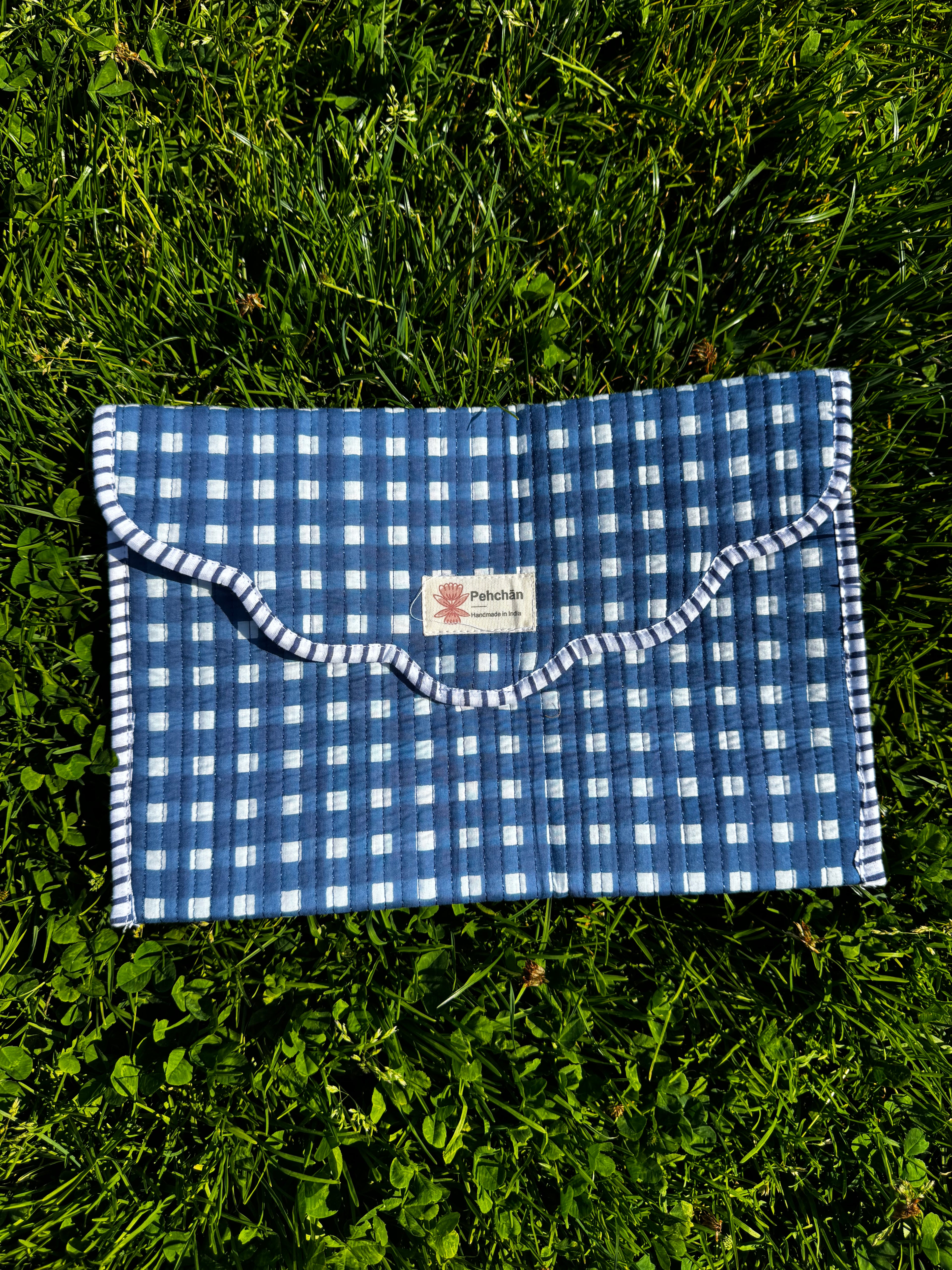 Blue Gingham iPad Sleeve