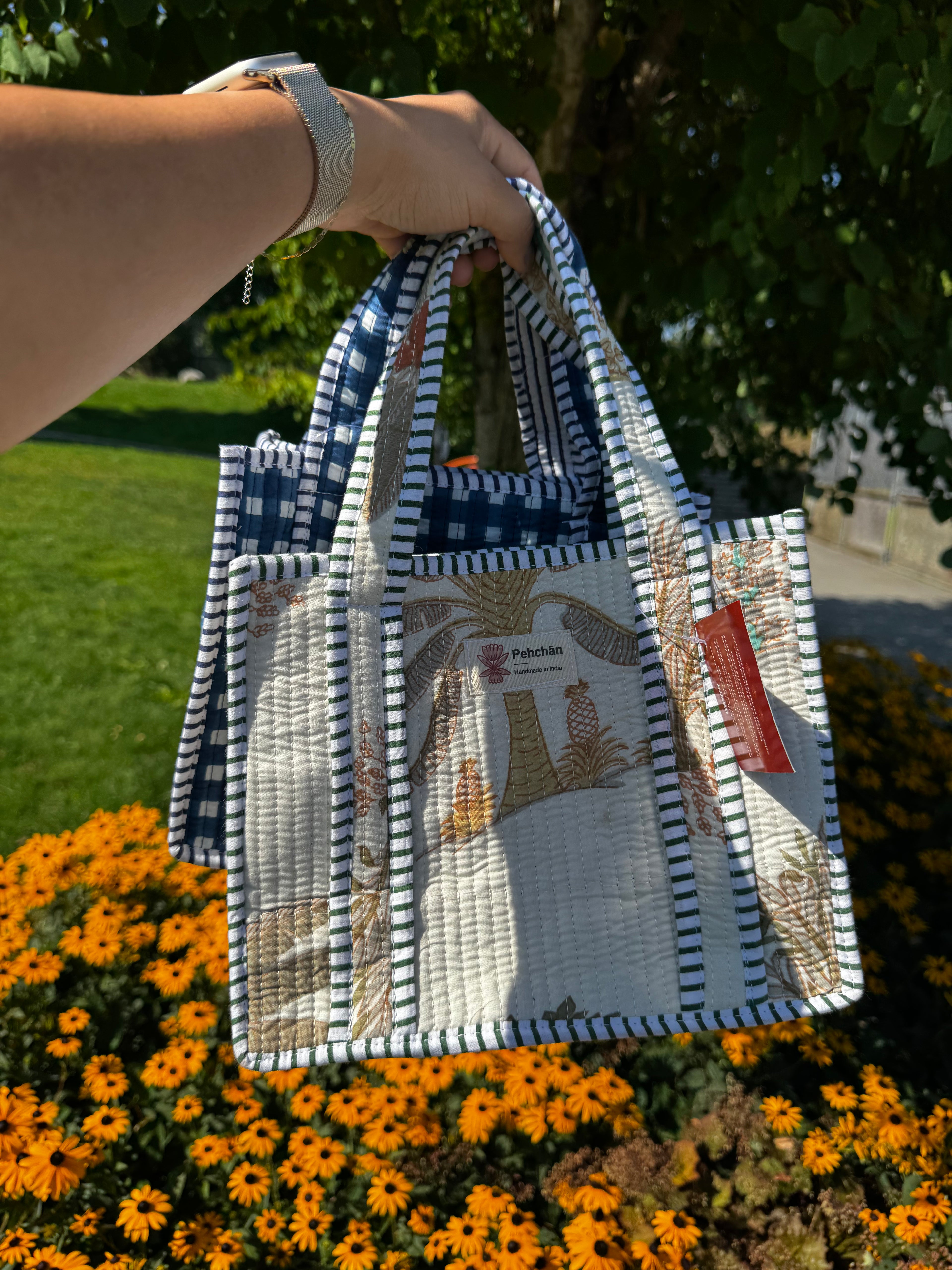 Beige Forest Mini Tote Bag