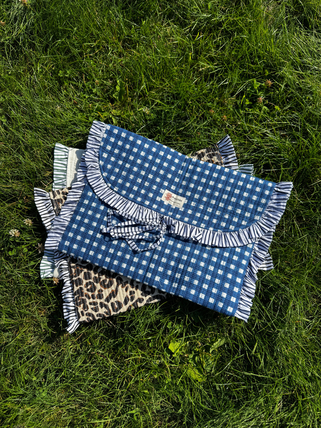 Blue Gingham Laptop Sleeve