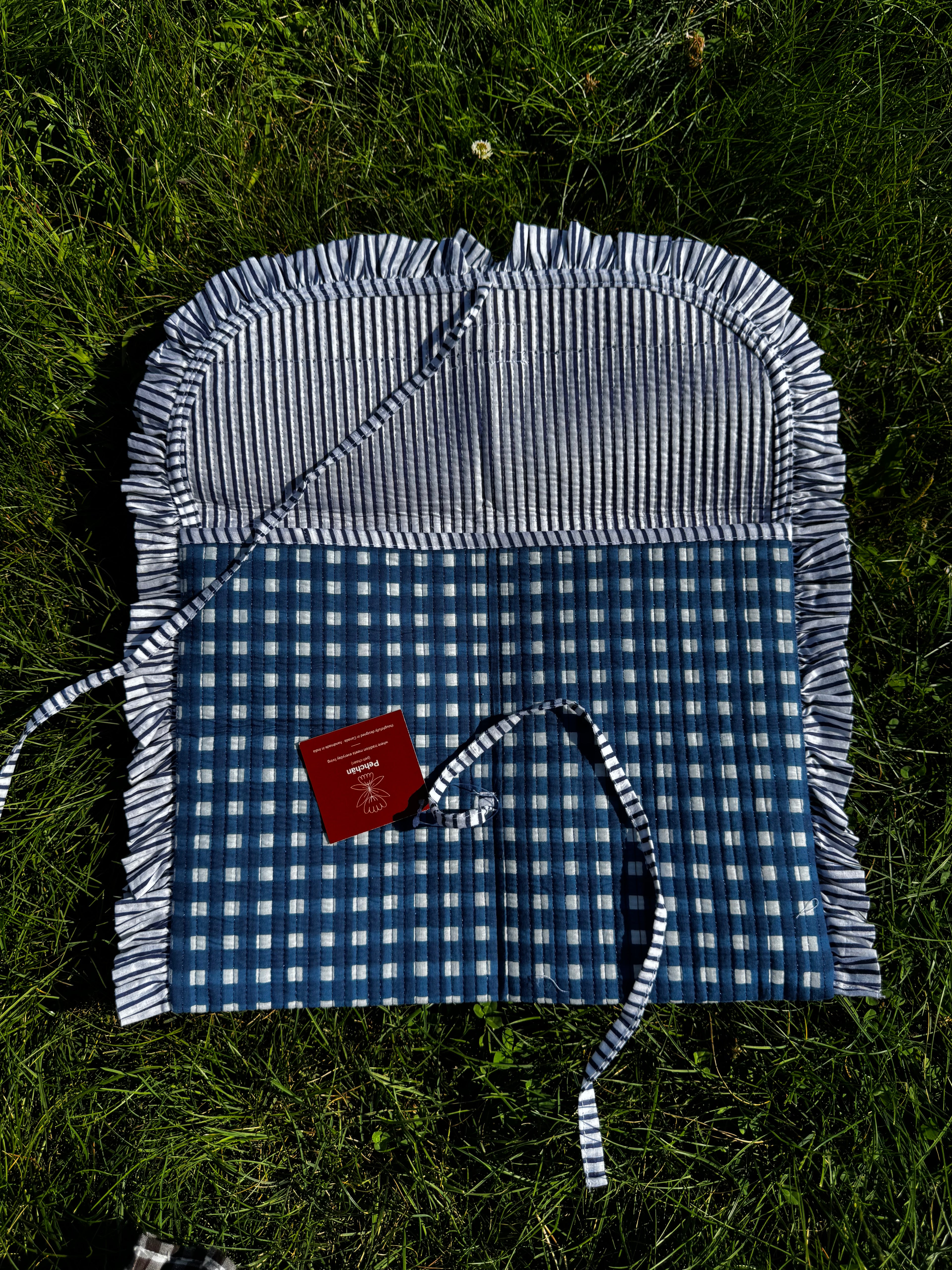 Blue Gingham Laptop Sleeve
