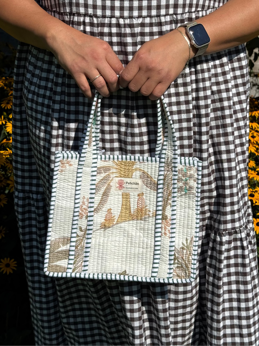 Beige Forest Mini Tote Bag