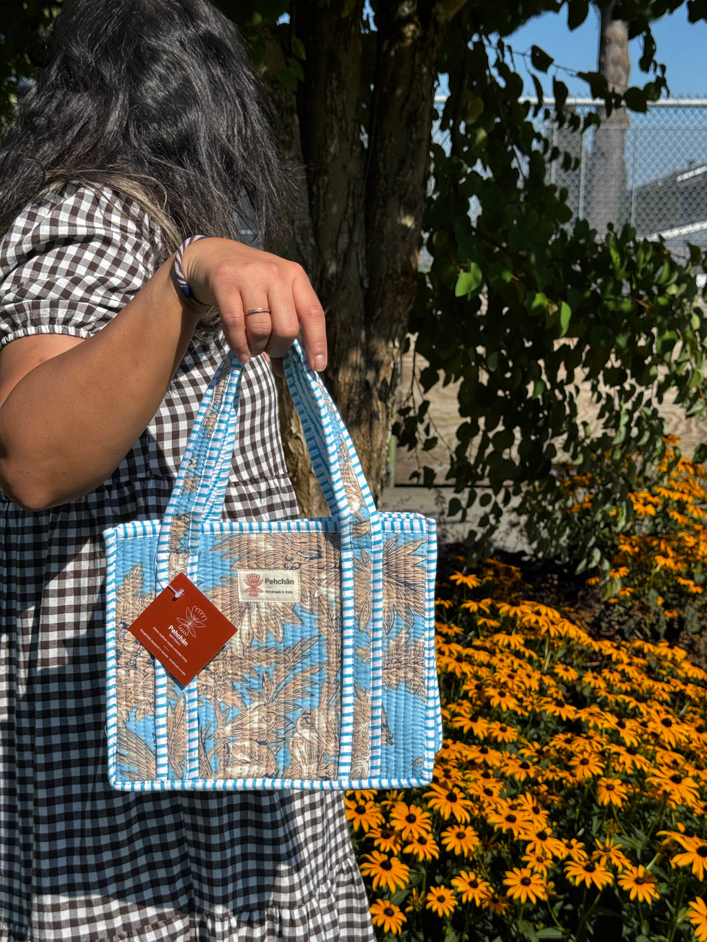 Blue Garden Mini Tote Bag
