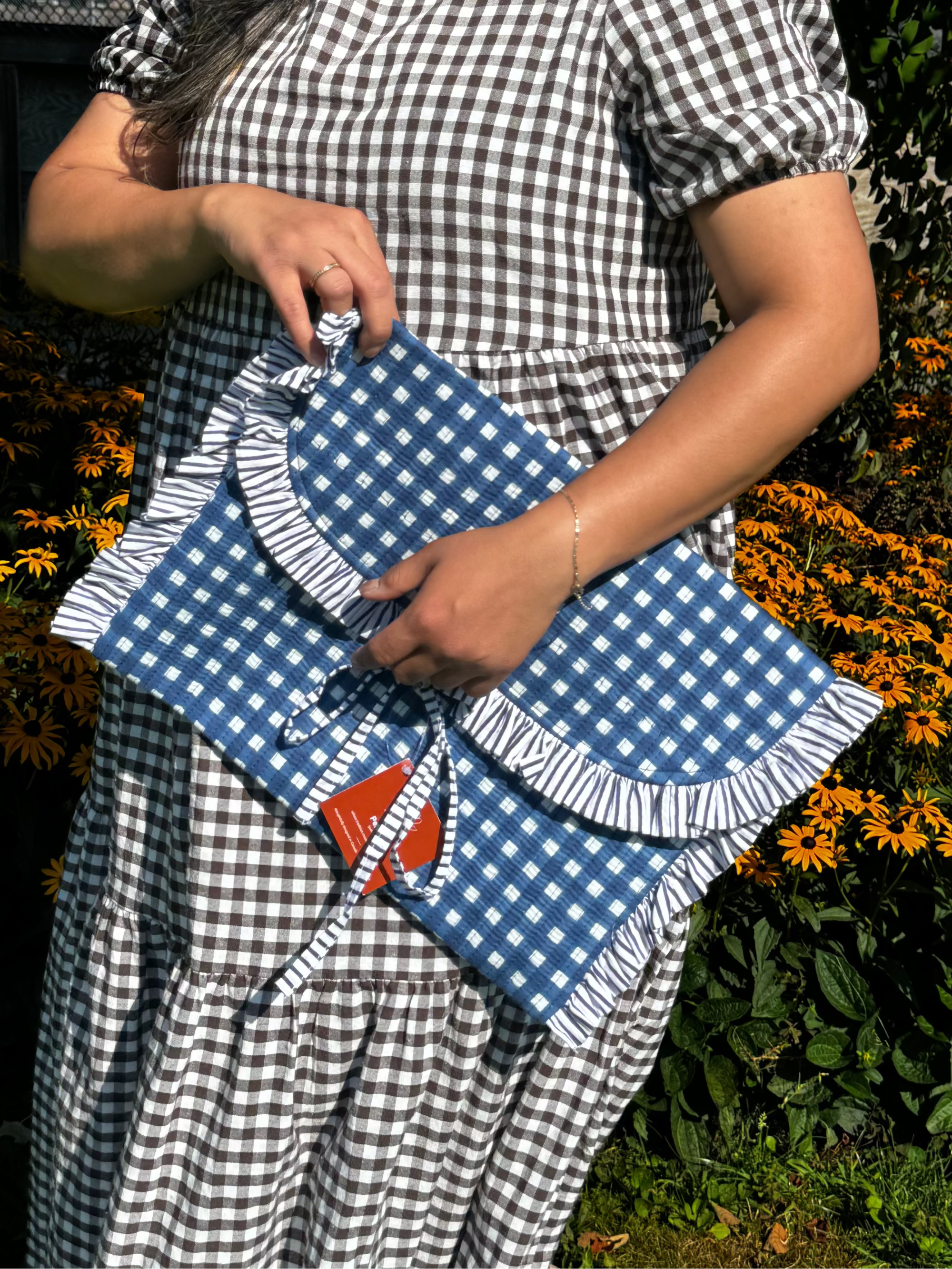 Blue Gingham Laptop Sleeve