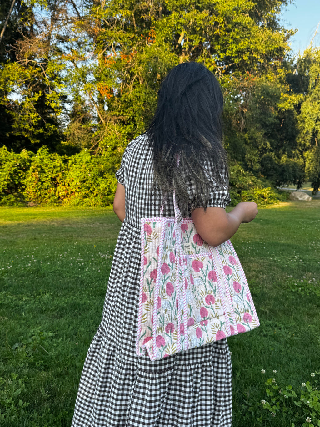 Pink Marigold Large Tote Bag