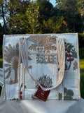Beige Forest Large Tote Bag