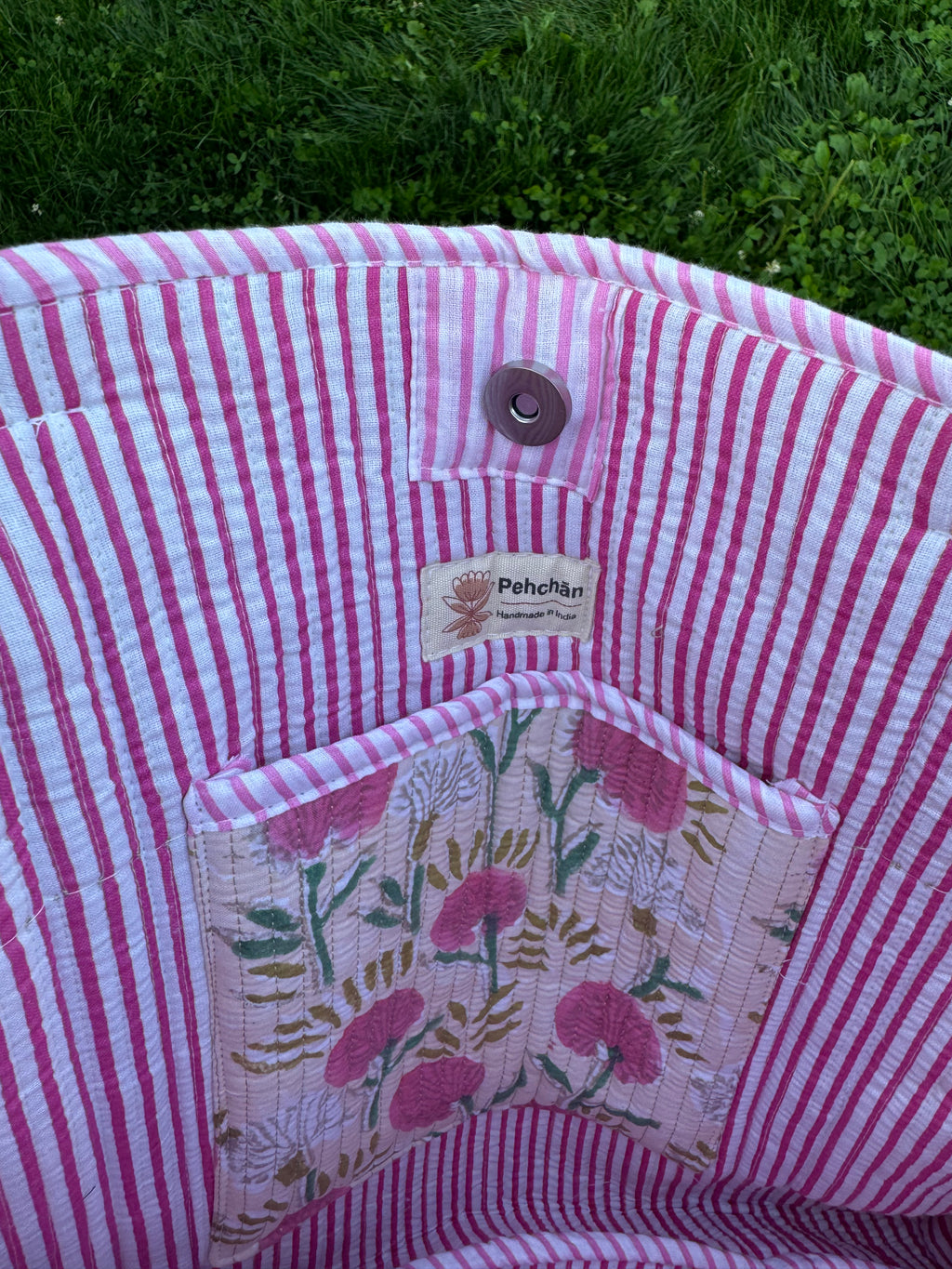 Pink Marigold Large Tote Bag