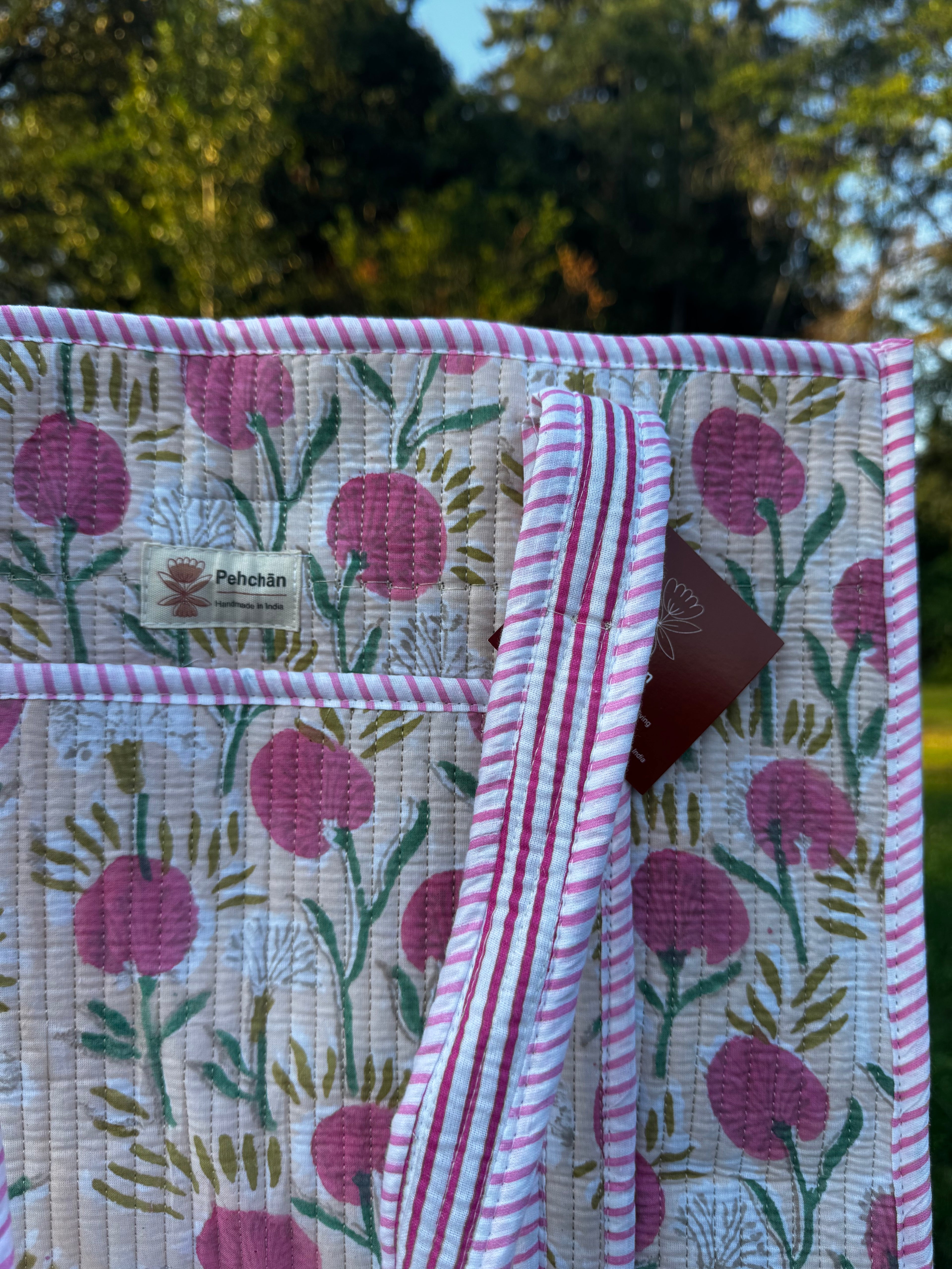Pink Marigold Large Tote Bag