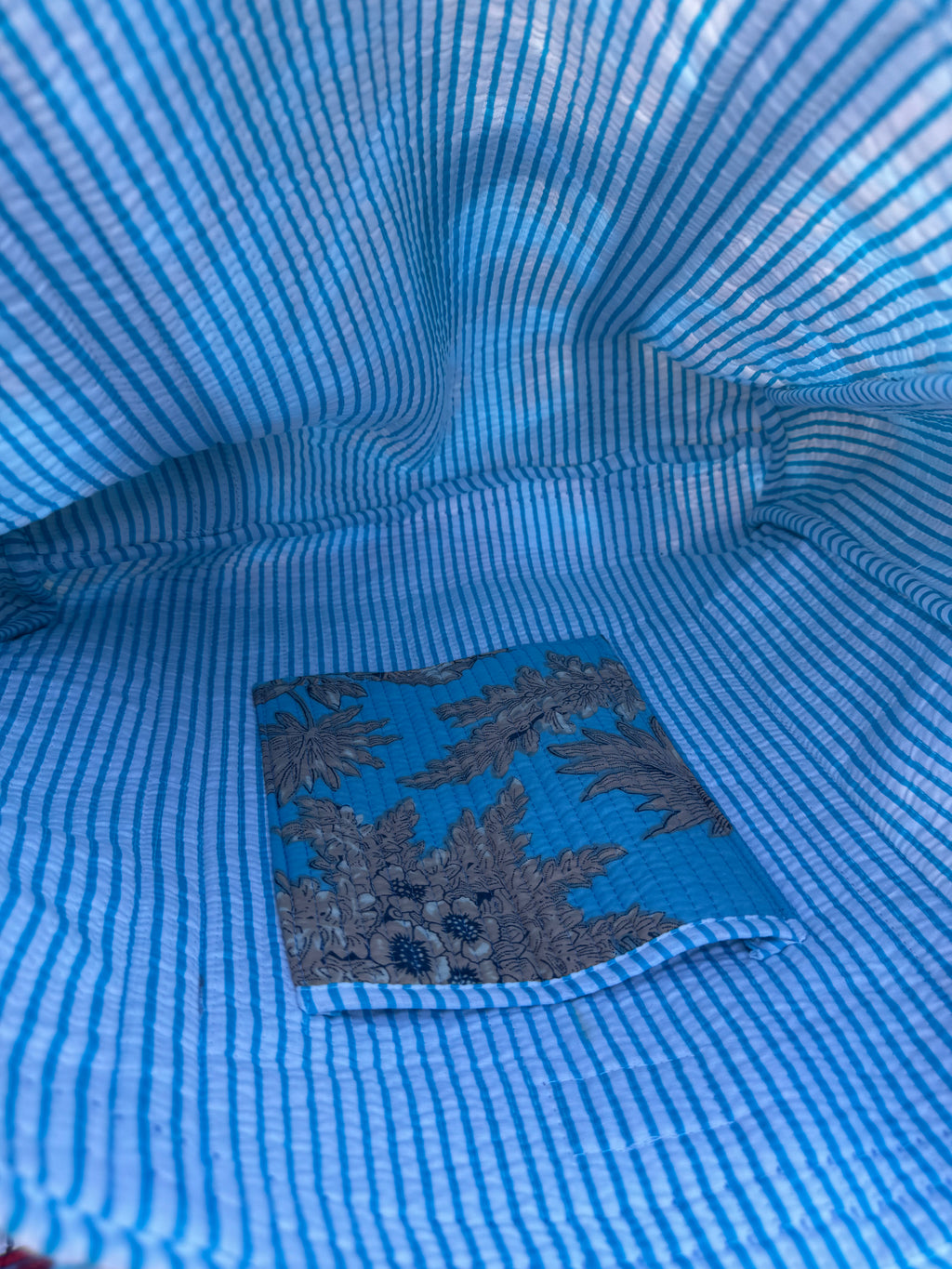 Blue Garden Large Frill Tote Bag