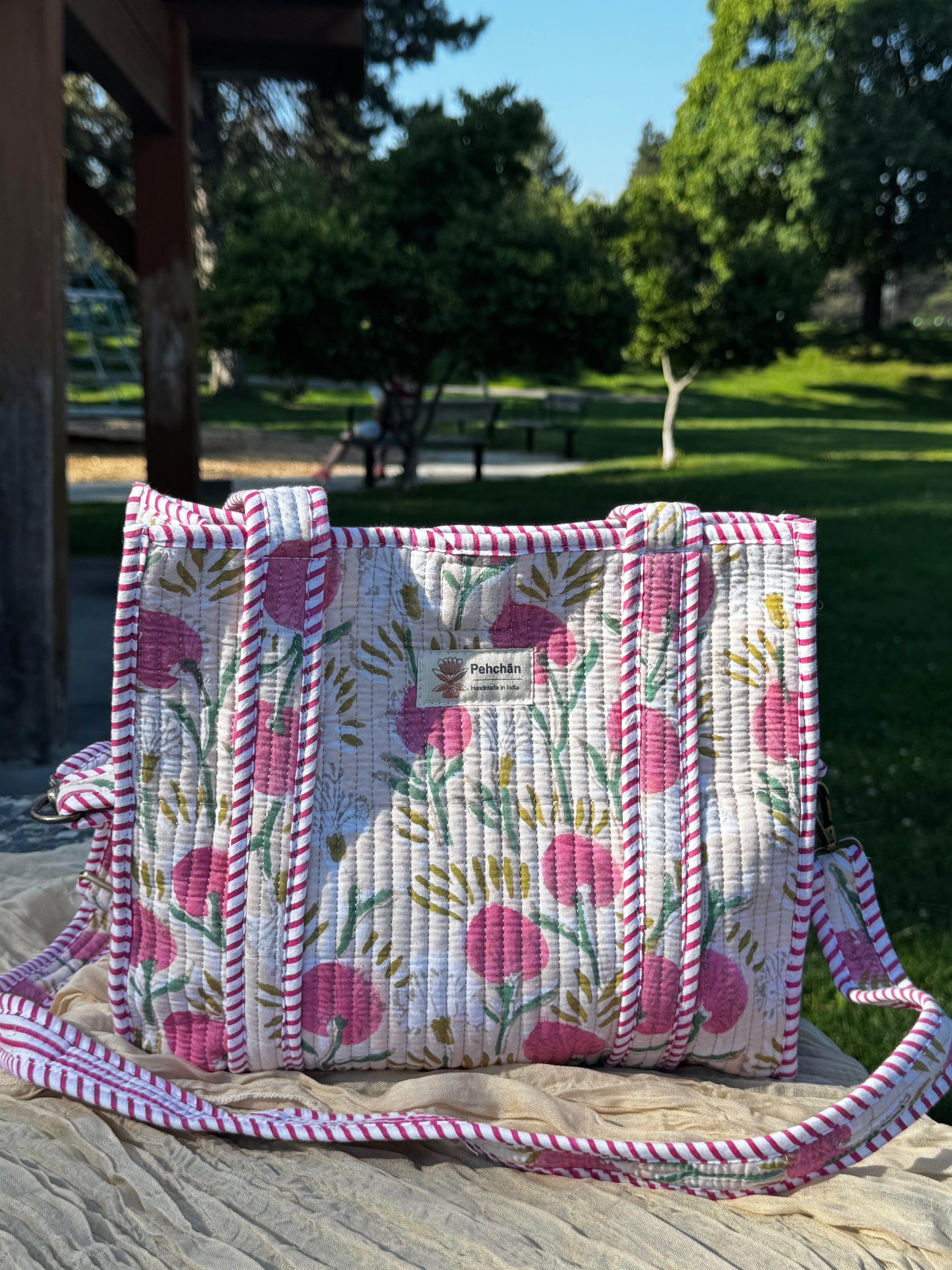 Pink Marigold Mid-size Tote Bag