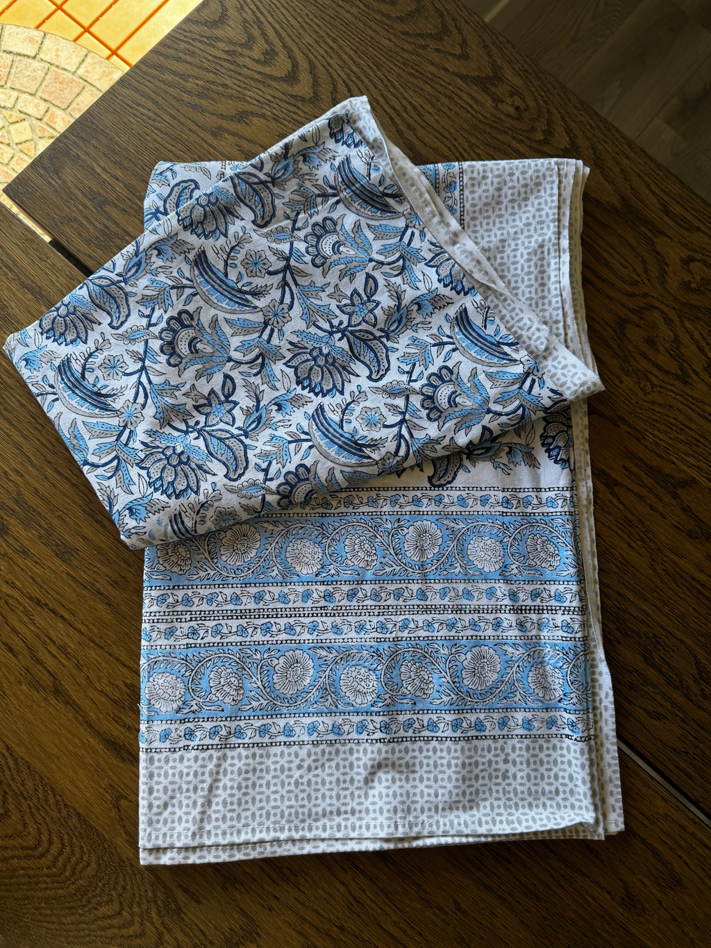 Blue Petals Table Cover