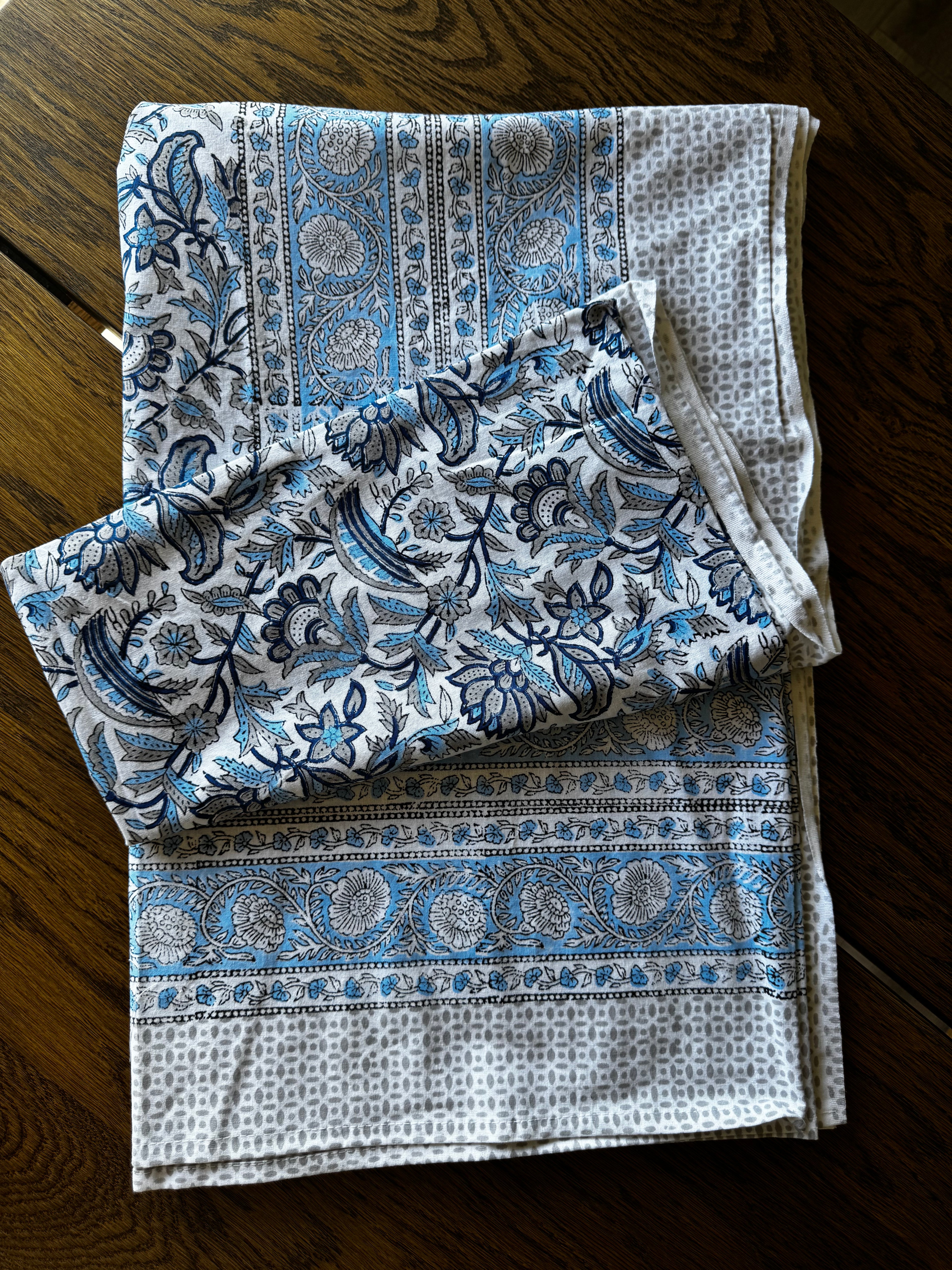 Blue Petals Table Cover