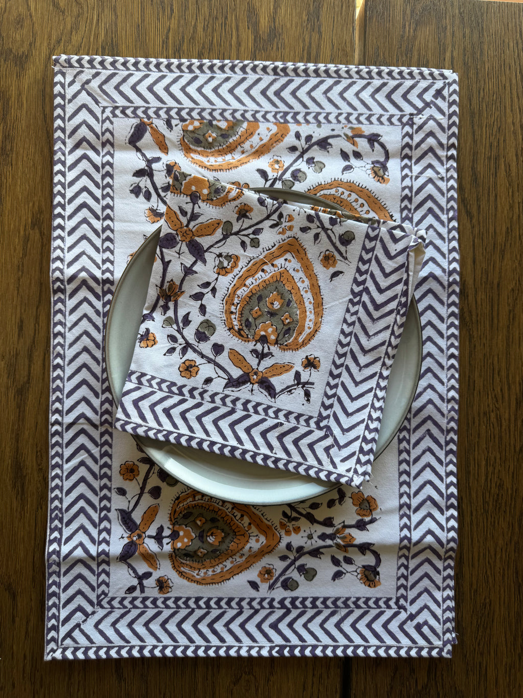 Kesari Table Mat & Napkin (Set of 2 each)