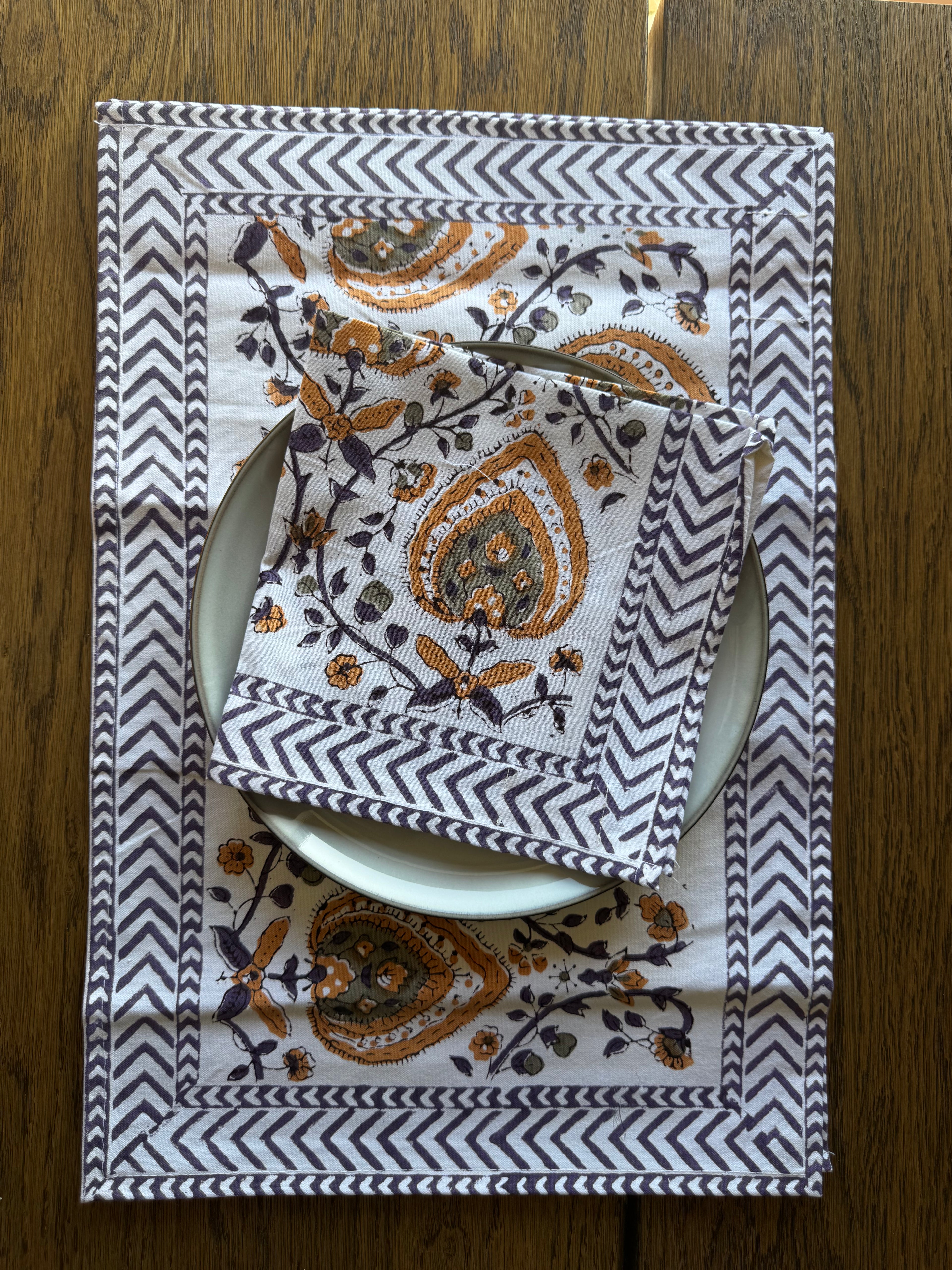 Kesari Table Mat & Napkin (Set of 2 each)