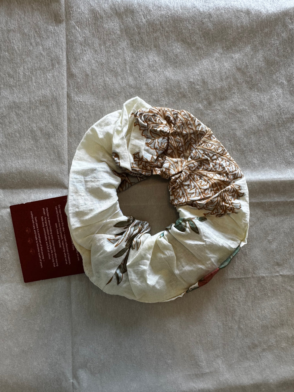 Beige Forest Scrunchie