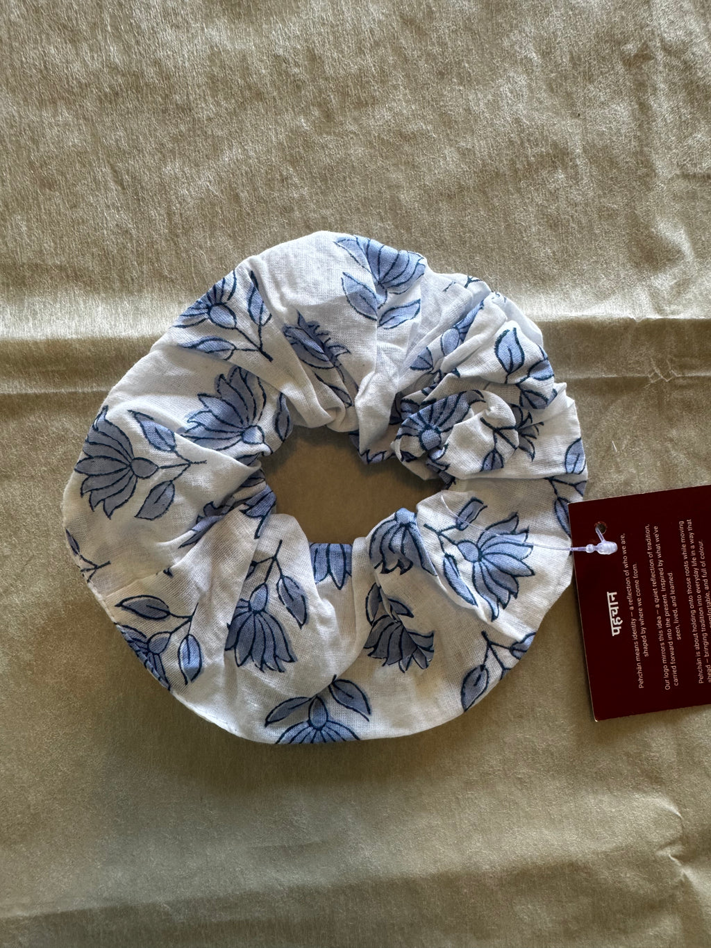 Blue Lotus Scrunchie